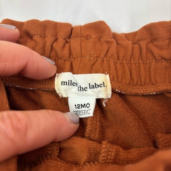 NWOT Miles The Label brown joggers, size: 12 months - Picture 2 of 4